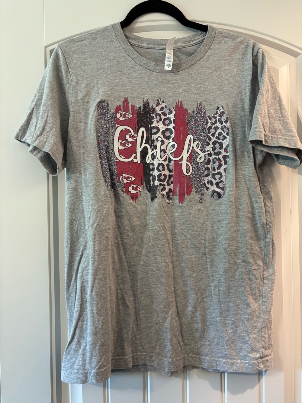 Bella Canvas Kids Chiefs Tee - Gray with Red & Black Accents